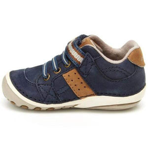 Stride Rite Boys Artie Navy Baby Toddler Leather Sneaker - ShoeKid.ca