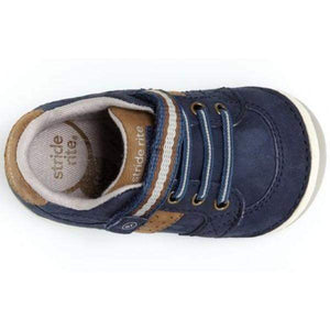 Stride Rite Boys Artie Navy Baby Toddler Leather Sneaker - ShoeKid.ca