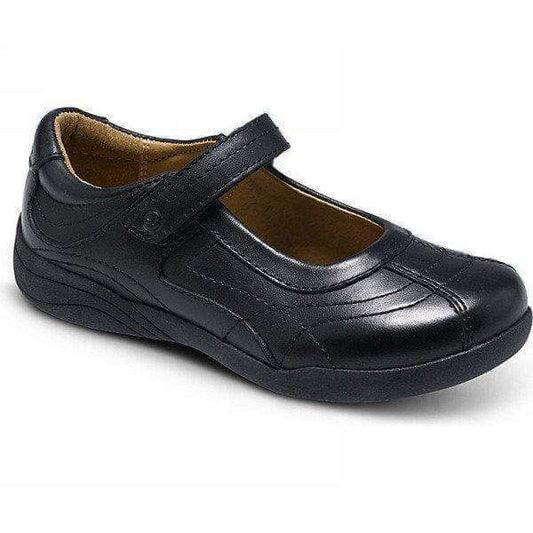 Stride Rite Claire girls' black leather school uniform shoe