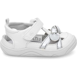Stride Rite Mila White Girls Baby Sandals (Machine Washable) - ShoeKid.ca
