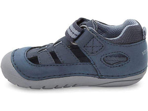 Stride Rite Sonny Boys Soft Motion Baby Toddler Blue Leather Sandals - ShoeKid.ca