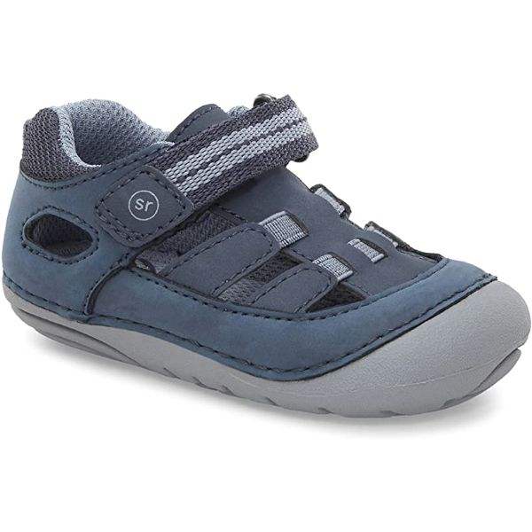 Stride Rite Sonny Boys Soft Motion Baby Toddler Blue Leather Sandals - ShoeKid.ca