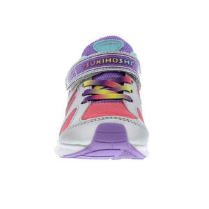 Tsukihoshi Rainbow Silver Lavender Girls Runners (Machine Washable) - ShoeKid.ca