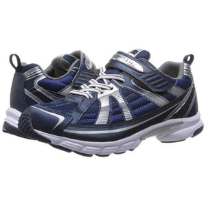 Tsukihoshi Storm Navy Silver Boys Running Shoes (Machine Washable) - ShoeKid.ca