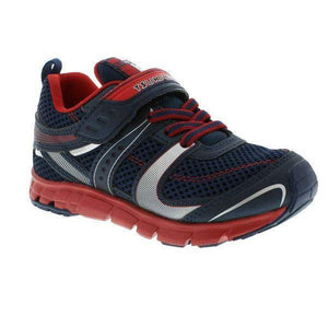 Tsukihoshi Velocity Navy Red Boys Running Shoes (Machine Washable) - ShoeKid.ca